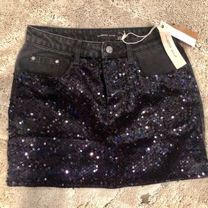 Mustard Seed Sequin Denim Skirt